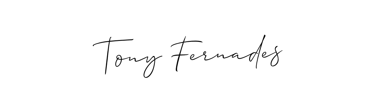 How to make Tony Fernades signature? Allison_Script is a professional autograph style. Create handwritten signature for Tony Fernades name. Tony Fernades signature style 2 images and pictures png