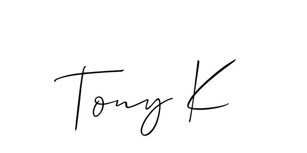 How to make Tony K name signature. Use Allison_Script style for creating short signs online. This is the latest handwritten sign. Tony K signature style 2 images and pictures png