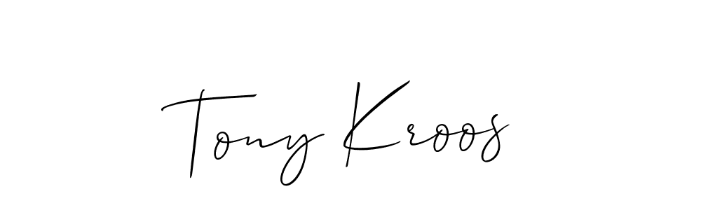 Make a beautiful signature design for name Tony Kroos. With this signature (Allison_Script) style, you can create a handwritten signature for free. Tony Kroos signature style 2 images and pictures png