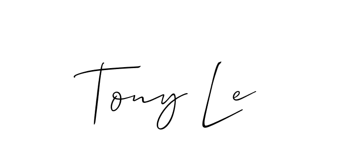 Tony Le stylish signature style. Best Handwritten Sign (Allison_Script) for my name. Handwritten Signature Collection Ideas for my name Tony Le. Tony Le signature style 2 images and pictures png