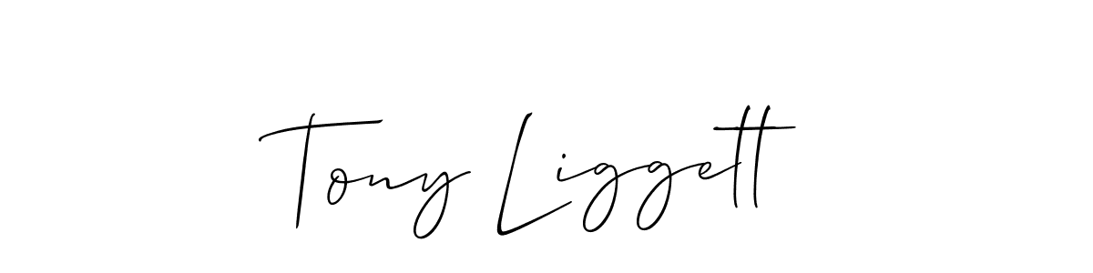 Make a short Tony Liggett signature style. Manage your documents anywhere anytime using Allison_Script. Create and add eSignatures, submit forms, share and send files easily. Tony Liggett signature style 2 images and pictures png