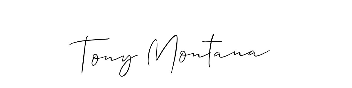 It looks lik you need a new signature style for name Tony Montana. Design unique handwritten (Allison_Script) signature with our free signature maker in just a few clicks. Tony Montana signature style 2 images and pictures png