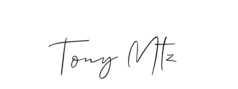 Tony Mtz stylish signature style. Best Handwritten Sign (Allison_Script) for my name. Handwritten Signature Collection Ideas for my name Tony Mtz. Tony Mtz signature style 2 images and pictures png