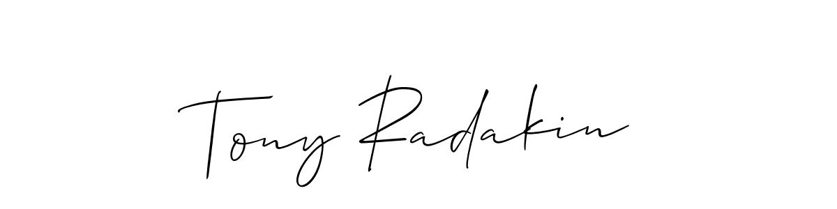 How to make Tony Radakin name signature. Use Allison_Script style for creating short signs online. This is the latest handwritten sign. Tony Radakin signature style 2 images and pictures png