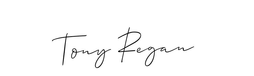 It looks lik you need a new signature style for name Tony Regan. Design unique handwritten (Allison_Script) signature with our free signature maker in just a few clicks. Tony Regan signature style 2 images and pictures png