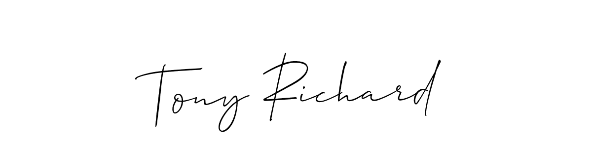 Make a short Tony Richard signature style. Manage your documents anywhere anytime using Allison_Script. Create and add eSignatures, submit forms, share and send files easily. Tony Richard signature style 2 images and pictures png