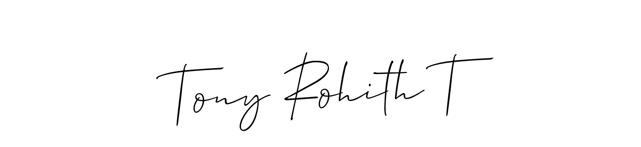 Make a beautiful signature design for name Tony Rohith T. With this signature (Allison_Script) style, you can create a handwritten signature for free. Tony Rohith T signature style 2 images and pictures png