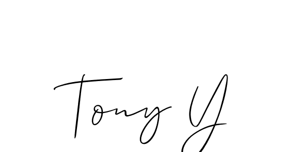 How to make Tony Y name signature. Use Allison_Script style for creating short signs online. This is the latest handwritten sign. Tony Y signature style 2 images and pictures png