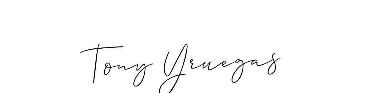 It looks lik you need a new signature style for name Tony Yruegas. Design unique handwritten (Allison_Script) signature with our free signature maker in just a few clicks. Tony Yruegas signature style 2 images and pictures png