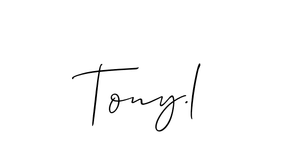 How to make Tony.l name signature. Use Allison_Script style for creating short signs online. This is the latest handwritten sign. Tony.l signature style 2 images and pictures png