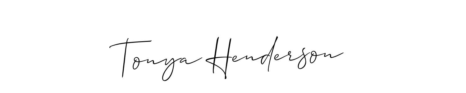 Make a beautiful signature design for name Tonya Henderson. With this signature (Allison_Script) style, you can create a handwritten signature for free. Tonya Henderson signature style 2 images and pictures png