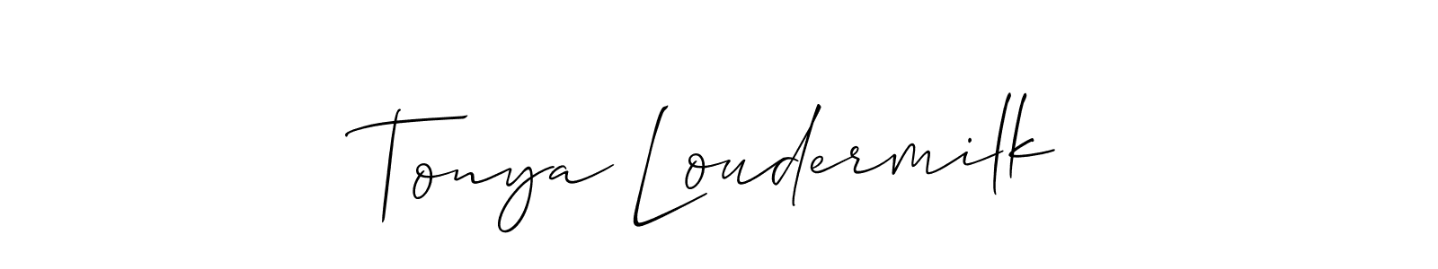 if you are searching for the best signature style for your name Tonya Loudermilk. so please give up your signature search. here we have designed multiple signature styles  using Allison_Script. Tonya Loudermilk signature style 2 images and pictures png