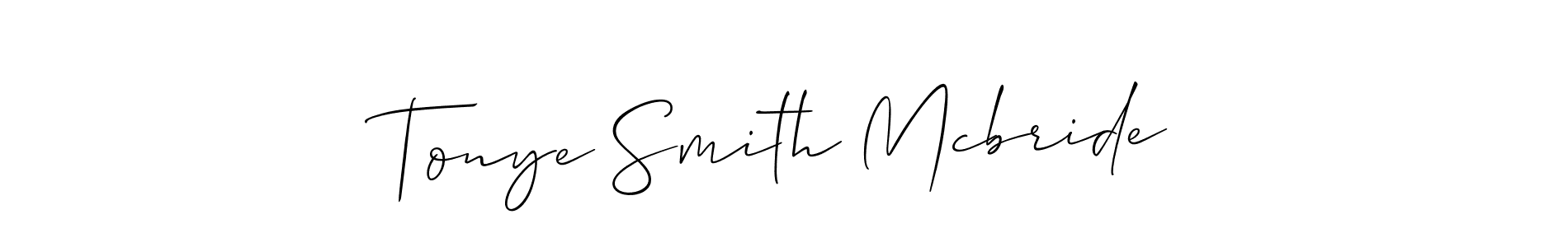 Make a beautiful signature design for name Tonye Smith Mcbride. With this signature (Allison_Script) style, you can create a handwritten signature for free. Tonye Smith Mcbride signature style 2 images and pictures png