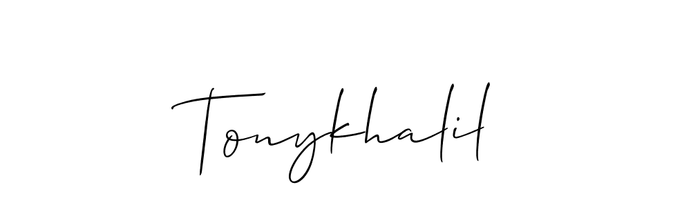 You should practise on your own different ways (Allison_Script) to write your name (Tonykhalil) in signature. don't let someone else do it for you. Tonykhalil signature style 2 images and pictures png