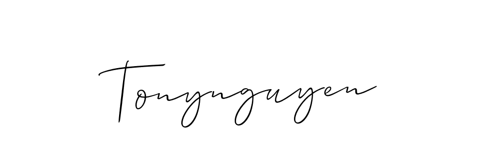 This is the best signature style for the Tonynguyen name. Also you like these signature font (Allison_Script). Mix name signature. Tonynguyen signature style 2 images and pictures png