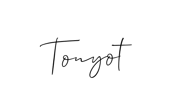 How to make Tonyot name signature. Use Allison_Script style for creating short signs online. This is the latest handwritten sign. Tonyot signature style 2 images and pictures png