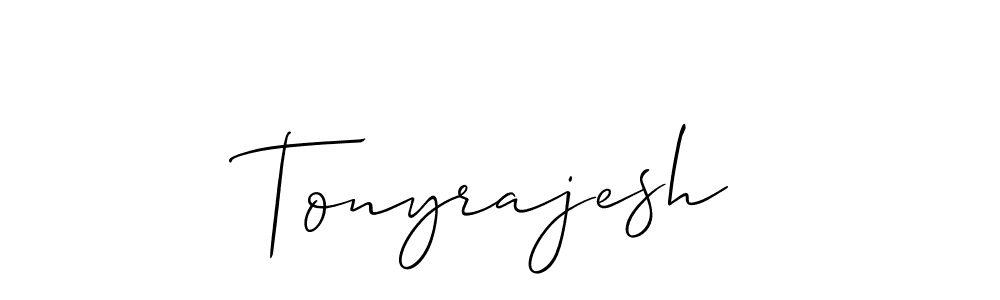 Use a signature maker to create a handwritten signature online. With this signature software, you can design (Allison_Script) your own signature for name Tonyrajesh. Tonyrajesh signature style 2 images and pictures png