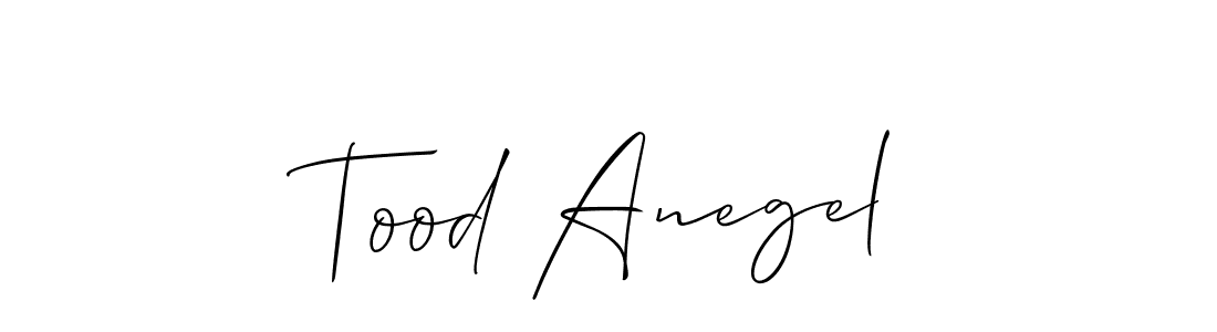 Also You can easily find your signature by using the search form. We will create Tood Anegel name handwritten signature images for you free of cost using Allison_Script sign style. Tood Anegel signature style 2 images and pictures png