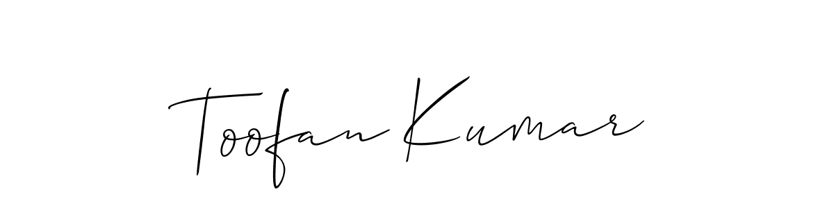 if you are searching for the best signature style for your name Toofan Kumar. so please give up your signature search. here we have designed multiple signature styles  using Allison_Script. Toofan Kumar signature style 2 images and pictures png
