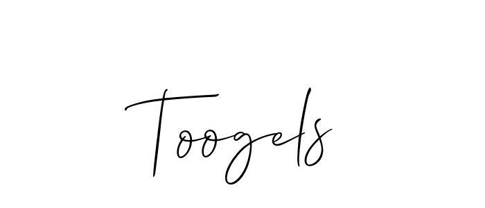 It looks lik you need a new signature style for name Toogels. Design unique handwritten (Allison_Script) signature with our free signature maker in just a few clicks. Toogels signature style 2 images and pictures png
