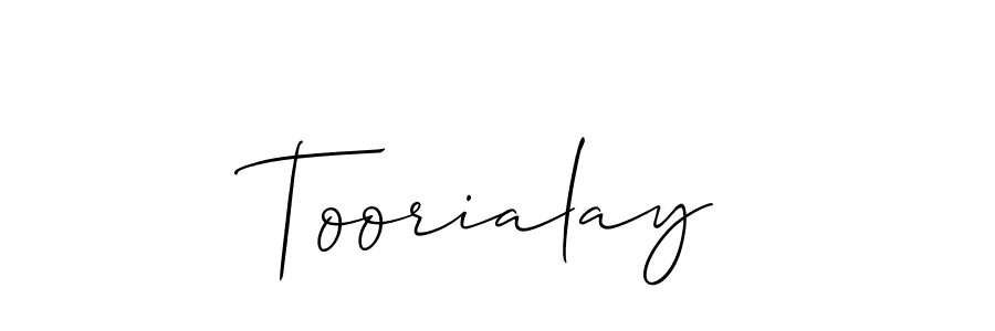 How to make Toorialay signature? Allison_Script is a professional autograph style. Create handwritten signature for Toorialay name. Toorialay signature style 2 images and pictures png