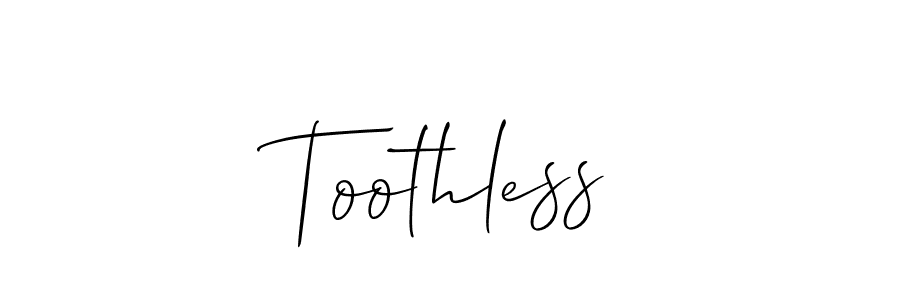Design your own signature with our free online signature maker. With this signature software, you can create a handwritten (Allison_Script) signature for name Toothless. Toothless signature style 2 images and pictures png