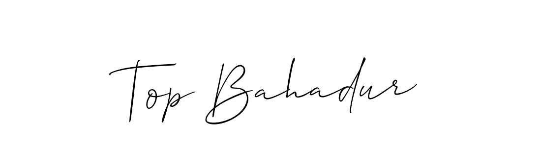 Also You can easily find your signature by using the search form. We will create Top Bahadur name handwritten signature images for you free of cost using Allison_Script sign style. Top Bahadur signature style 2 images and pictures png