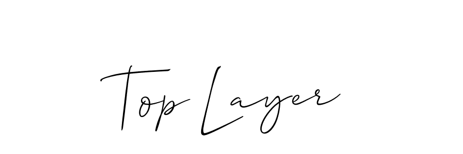 Create a beautiful signature design for name Top Layer. With this signature (Allison_Script) fonts, you can make a handwritten signature for free. Top Layer signature style 2 images and pictures png