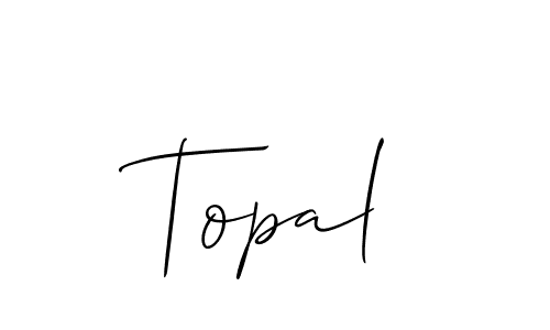 The best way (Allison_Script) to make a short signature is to pick only two or three words in your name. The name Topal include a total of six letters. For converting this name. Topal signature style 2 images and pictures png