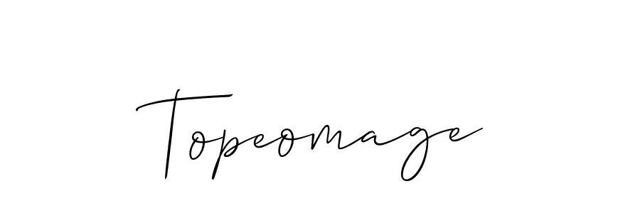 You should practise on your own different ways (Allison_Script) to write your name (Topeomage) in signature. don't let someone else do it for you. Topeomage signature style 2 images and pictures png