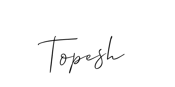 How to Draw Topesh signature style? Allison_Script is a latest design signature styles for name Topesh. Topesh signature style 2 images and pictures png