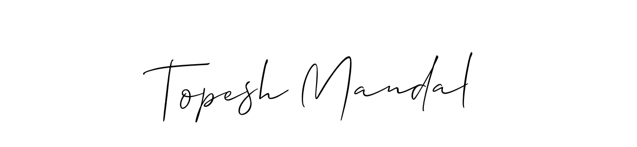 How to Draw Topesh Mandal signature style? Allison_Script is a latest design signature styles for name Topesh Mandal. Topesh Mandal signature style 2 images and pictures png