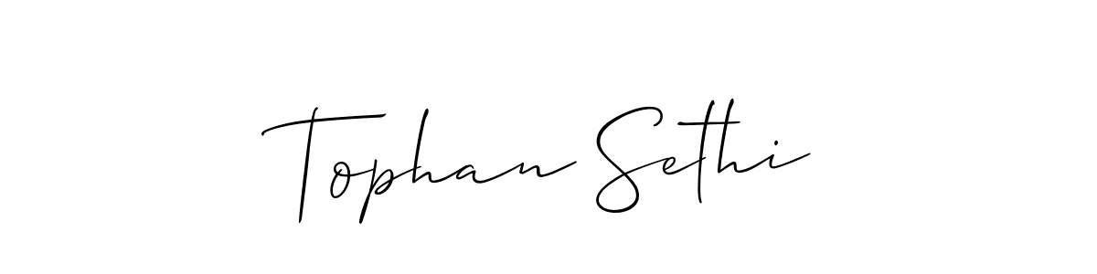 Make a short Tophan Sethi signature style. Manage your documents anywhere anytime using Allison_Script. Create and add eSignatures, submit forms, share and send files easily. Tophan Sethi signature style 2 images and pictures png