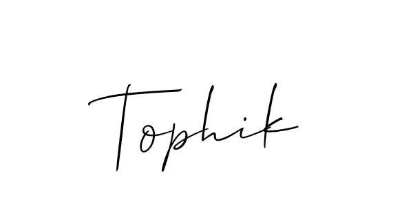 Tophik stylish signature style. Best Handwritten Sign (Allison_Script) for my name. Handwritten Signature Collection Ideas for my name Tophik. Tophik signature style 2 images and pictures png