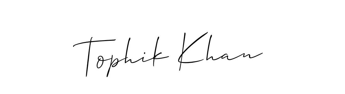if you are searching for the best signature style for your name Tophik Khan. so please give up your signature search. here we have designed multiple signature styles  using Allison_Script. Tophik Khan signature style 2 images and pictures png