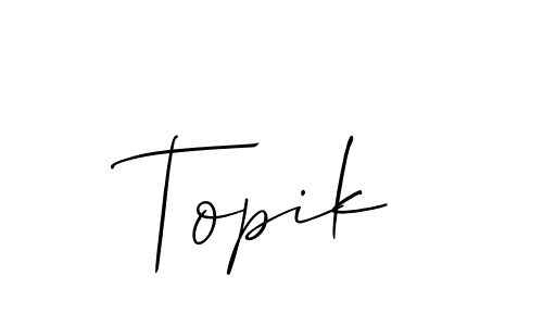 if you are searching for the best signature style for your name Topik. so please give up your signature search. here we have designed multiple signature styles  using Allison_Script. Topik signature style 2 images and pictures png