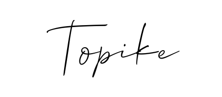 Stand out with a creative autograph for Topike. The Allison_Script styling blends modern aesthetics with classic signature flourishes. Topike signature style 2 images and pictures png