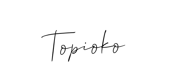 You should practise on your own different ways (Allison_Script) to write your name (Topioko) in signature. don't let someone else do it for you. Topioko signature style 2 images and pictures png