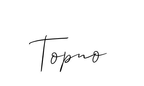 Create a beautiful signature design for name Topno. With this signature (Allison_Script) fonts, you can make a handwritten signature for free. Topno signature style 2 images and pictures png