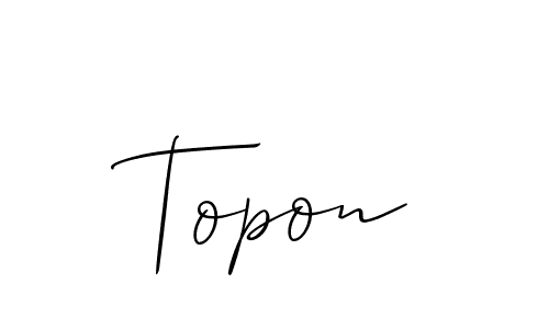 How to Draw Topon signature style? Allison_Script is a latest design signature styles for name Topon. Topon signature style 2 images and pictures png