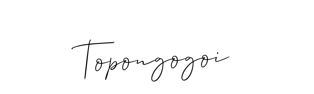 Use a signature maker to create a handwritten signature online. With this signature software, you can design (Allison_Script) your own signature for name Topongogoi. Topongogoi signature style 2 images and pictures png