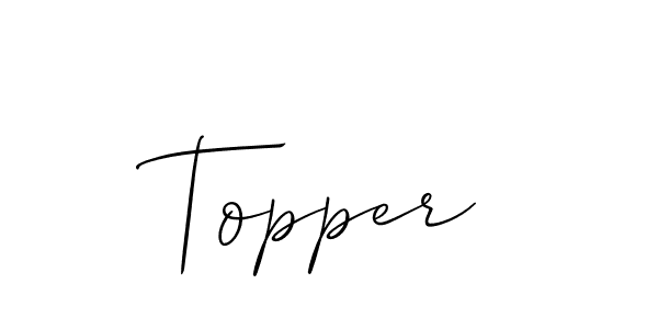 Make a beautiful signature design for name Topper. With this signature (Allison_Script) style, you can create a handwritten signature for free. Topper signature style 2 images and pictures png