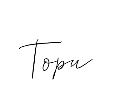 The best way (Allison_Script) to make a short signature is to pick only two or three words in your name. The name Topu include a total of six letters. For converting this name. Topu signature style 2 images and pictures png
