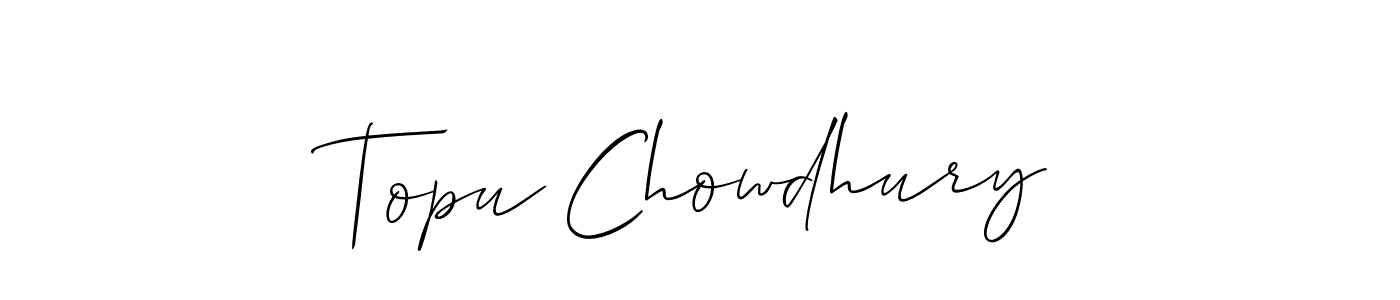 You should practise on your own different ways (Allison_Script) to write your name (Topu Chowdhury) in signature. don't let someone else do it for you. Topu Chowdhury signature style 2 images and pictures png