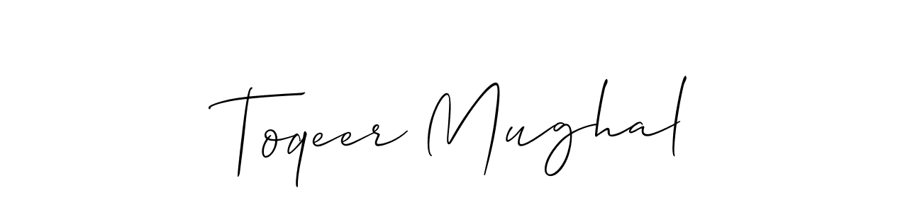 It looks lik you need a new signature style for name Toqeer Mughal. Design unique handwritten (Allison_Script) signature with our free signature maker in just a few clicks. Toqeer Mughal signature style 2 images and pictures png
