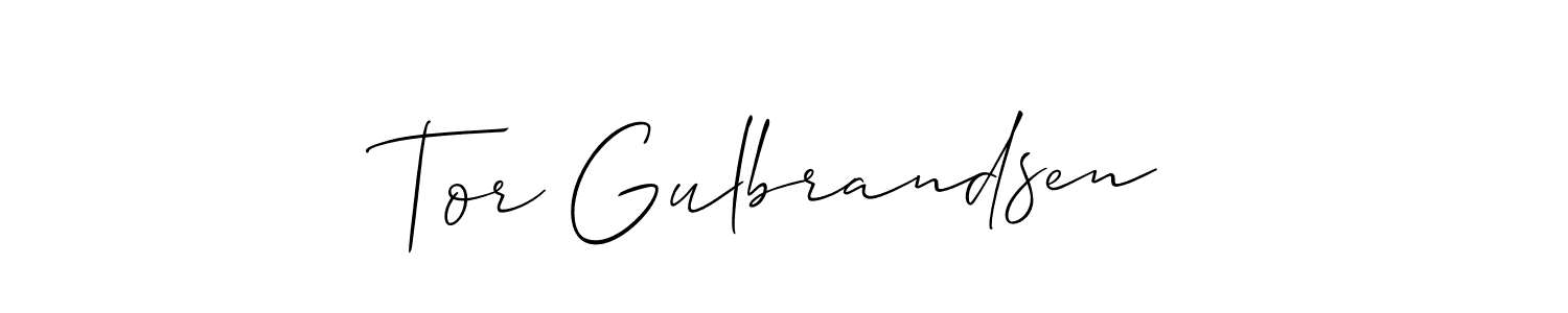 Allison_Script is a professional signature style that is perfect for those who want to add a touch of class to their signature. It is also a great choice for those who want to make their signature more unique. Get Tor Gulbrandsen name to fancy signature for free. Tor Gulbrandsen signature style 2 images and pictures png