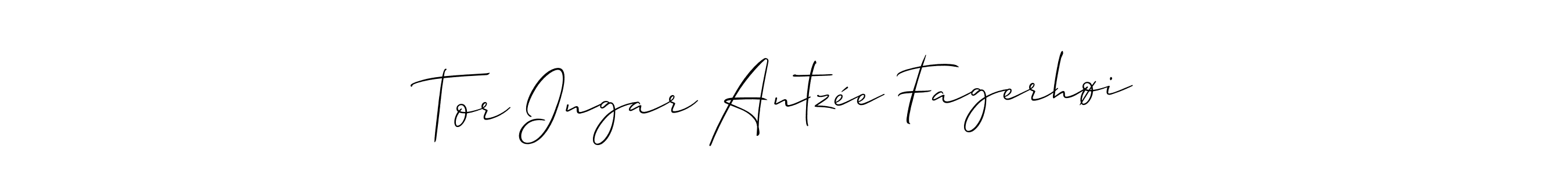 Make a short Tor Ingar Antzée Fagerhøi signature style. Manage your documents anywhere anytime using Allison_Script. Create and add eSignatures, submit forms, share and send files easily. Tor Ingar Antzée Fagerhøi signature style 2 images and pictures png