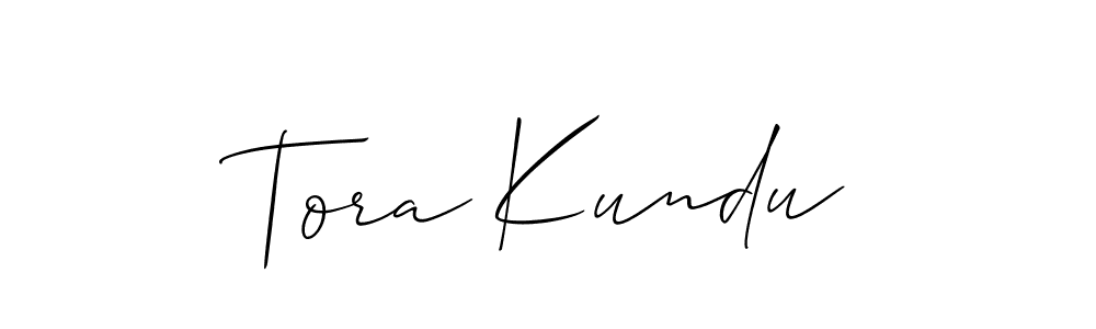 Tora Kundu stylish signature style. Best Handwritten Sign (Allison_Script) for my name. Handwritten Signature Collection Ideas for my name Tora Kundu. Tora Kundu signature style 2 images and pictures png