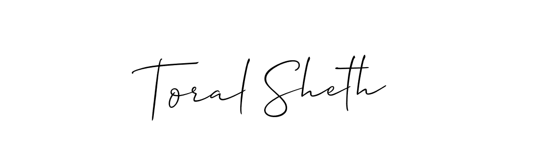 How to Draw Toral Sheth signature style? Allison_Script is a latest design signature styles for name Toral Sheth. Toral Sheth signature style 2 images and pictures png