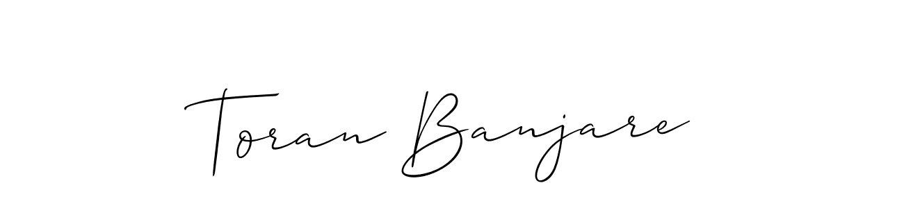 if you are searching for the best signature style for your name Toran Banjare. so please give up your signature search. here we have designed multiple signature styles  using Allison_Script. Toran Banjare signature style 2 images and pictures png